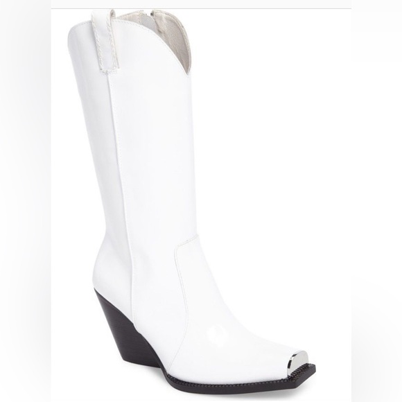 NEW w/box Jeffrey Campbell “Overkill” Western Silver-toed Boot - size 9 - Picture 1 of 4